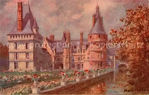 AK / Ansichtskarte Maintenon Chateau Peinture Kuenstlerkarte Maintenon