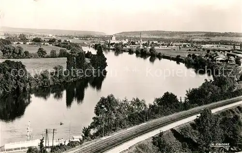 AK / Ansichtskarte Gaillon Les bords de la Seine vue de la Cote du Roule Gaillon