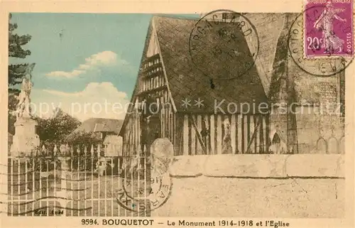 AK / Ansichtskarte Bouquetot Monument aux Morts Eglise Bouquetot