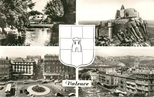 AK / Ansichtskarte Valence_Drome Parc Jouvet Ruines de Crussol Place de la Republique Avenue Victor Hugo Valence_Drome