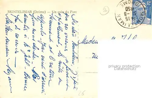 AK / Ansichtskarte Montelimar Un coin du Parc Montelimar