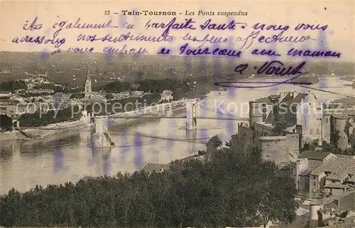 AK / Ansichtskarte Tain l_Hermitage Tournon Les Ponts suspendus Tain l Hermitage