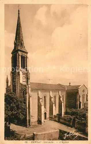 AK / Ansichtskarte Gensac_Gironde Eglise Gensac Gironde