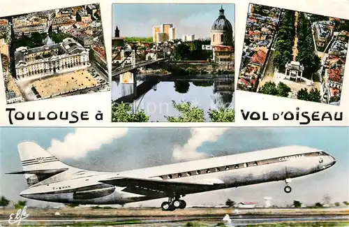 AK / Ansichtskarte Toulouse_Haute Garonne Vol D`oiseau Flugzeug Br?cke Capitole  Toulouse Haute Garonne