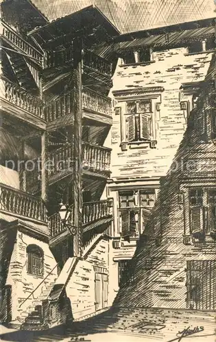 AK / Ansichtskarte Toulouse_Haute Garonne Hotel du Tr?sorier G?n?ral Saint Germain Rue des Changes Zeichnung Toulouse Haute Garonne