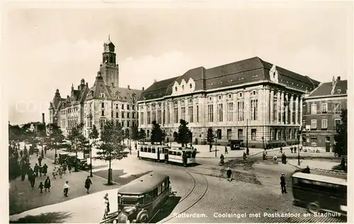 AK / Ansichtskarte Rotterdam Coolsingel met Postkantoor en Stadhuis Tram Bus Rotterdam