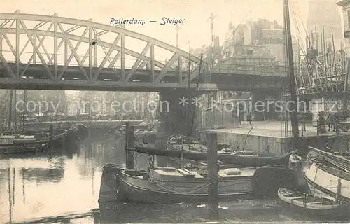 AK / Ansichtskarte Rotterdam Steiger Kanal Schiffe Bruecke Rotterdam