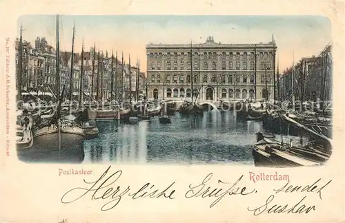 AK / Ansichtskarte Rotterdam Postkantoor Hafen Schiffe Rotterdam