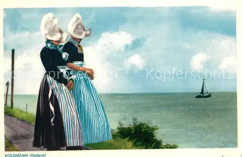AK / Ansichtskarte Trachten_Holland Volendam Kuenstlerkarte 