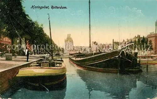 AK / Ansichtskarte Rotterdam Haringvliet Schiffe Frachtkahn Rotterdam