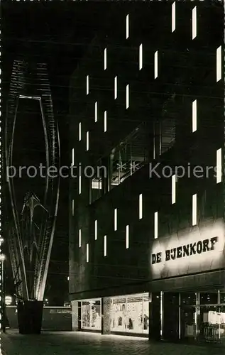 AK / Ansichtskarte Rotterdam De Bijenkorf Coolsingel Nachtaufnahme Rotterdam