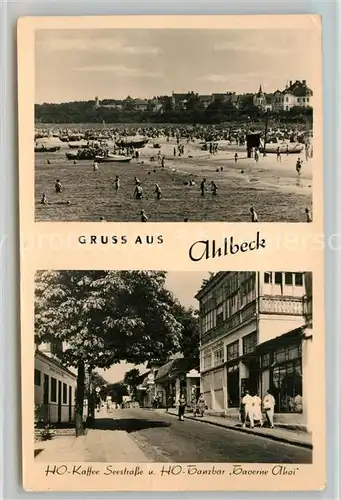 AK / Ansichtskarte Ahlbeck_Ostseebad Strand Caf? Strandbar Taverne Ahoi Ahlbeck_Ostseebad