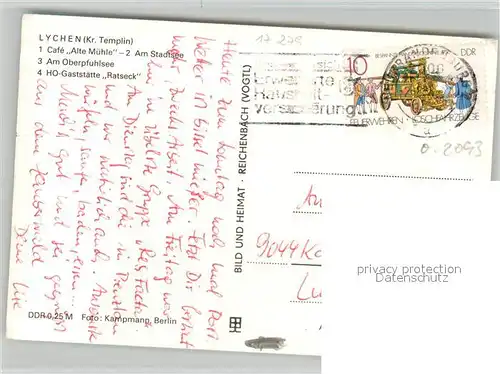 AK / Ansichtskarte Lychen Caf? Alte M?hle Stadtsee Oberpfuhlsee Restaurant Ratseck Lychen