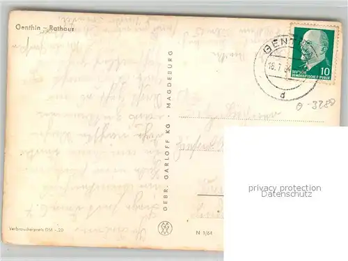 AK / Ansichtskarte Genthin Rathaus Genthin