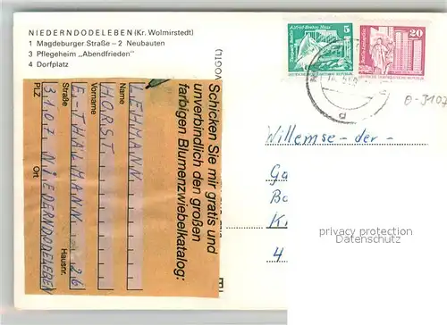 AK / Ansichtskarte Niederndodeleben Magdeburger Strasse Pflegeheim Abendfrieden Dorfplatz Niederndodeleben