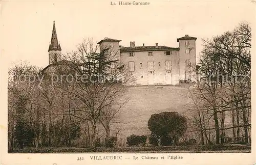 AK / Ansichtskarte Villaudric Eglise et Chateau Villaudric