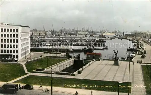 AK / Ansichtskarte Rotterdam Leuvehaven met Monument van Zadkine Rotterdam