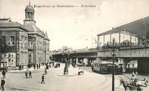 AK / Ansichtskarte Rotterdam Beurs en Beursstation Rotterdam