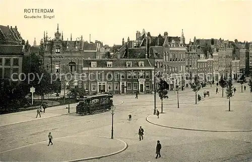 AK / Ansichtskarte Rotterdam Goudsche Singel Strassenbahn Rotterdam