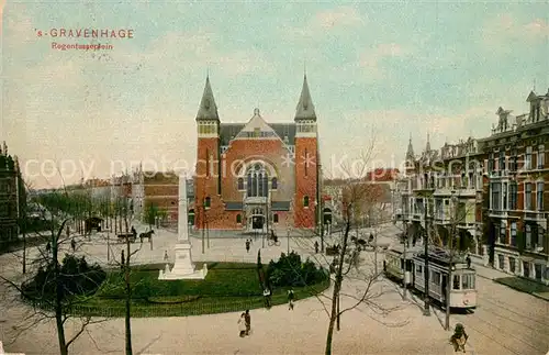 AK / Ansichtskarte s Gravenhage Regentesseplein Kerk Denkmal Strassenbahn s Gravenhage