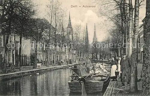 AK / Ansichtskarte Delft Achterom Kanal Delft