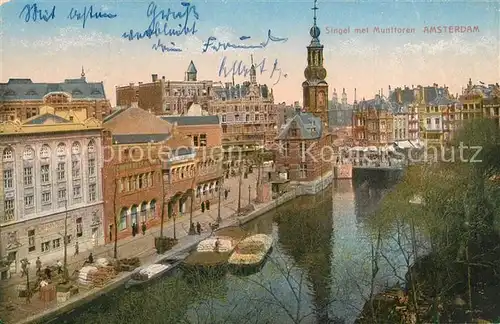 AK / Ansichtskarte Amsterdam_Niederlande Singel met Munttoren Amsterdam_Niederlande