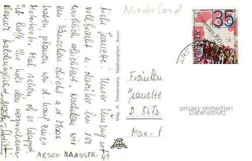 AK / Ansichtskarte Arcen Aan de Maas Frachtkahn Segelboot Arcen