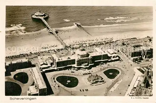 AK / Ansichtskarte Scheveningen Seebruecke Fliegeraufnahme Scheveningen