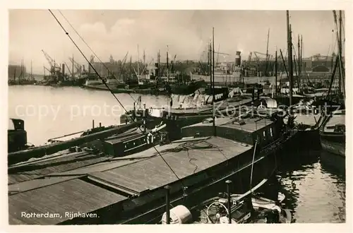 AK / Ansichtskarte Rotterdam Rijnhaven Hafen Schiffe Frachtkaehne Rotterdam