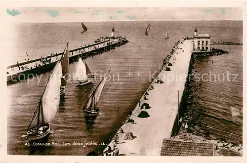 AK / Ansichtskarte Grau_du_Roi_Gard_Le Les deux Jet?e  Grau_du_Roi_Gard_Le