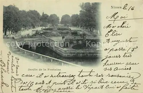 AK / Ansichtskarte Nimes Jardin de la Fontaine Nimes