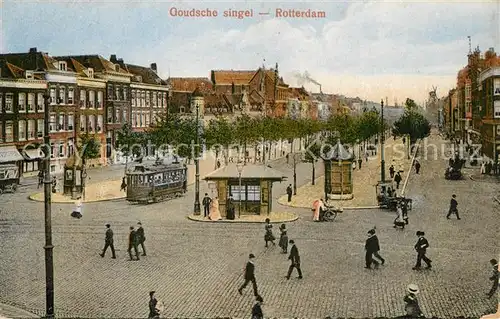 AK / Ansichtskarte Rotterdam Goudsche singel Strassenbahn Pavillon Rotterdam