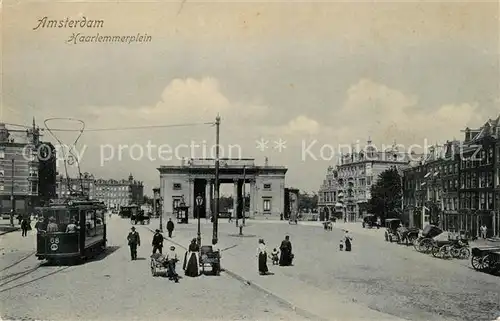 AK / Ansichtskarte Amsterdam_Niederlande Haarlemmerplein Strassenbahn Amsterdam_Niederlande