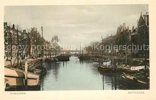AK / Ansichtskarte Rotterdam Wynhaven Hafen Boote Frachtkahn Rotterdam