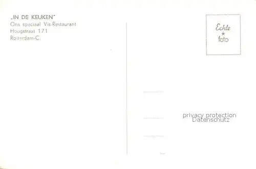AK / Ansichtskarte Rotterdam In de Keuken Restaurant Rotterdam