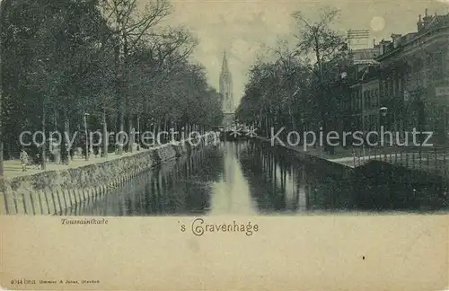AK / Ansichtskarte s Gravenhage Toussaintkade Gracht im Mondschein s Gravenhage