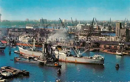 AK / Ansichtskarte Rotterdam Haven Hafen Hochseeschiffe Frachter Rotterdam