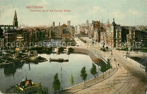 AK / Ansichtskarte Amsterdam_Niederlande Panorama van af het Centraal Station Amsterdam_Niederlande