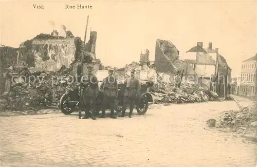 AK / Ansichtskarte Vise Rue Haute Zerstoerung in WK1 Vise