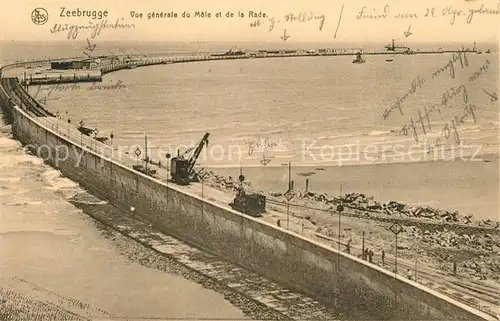 AK / Ansichtskarte Zeebrugge Vue generale du Mole et de la Rade Zeebrugge