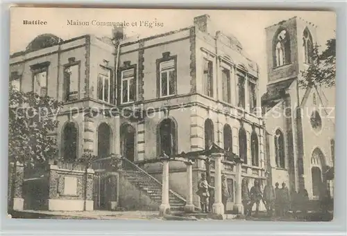AK / Ansichtskarte Battice Maison Communale et l Eglise Battice