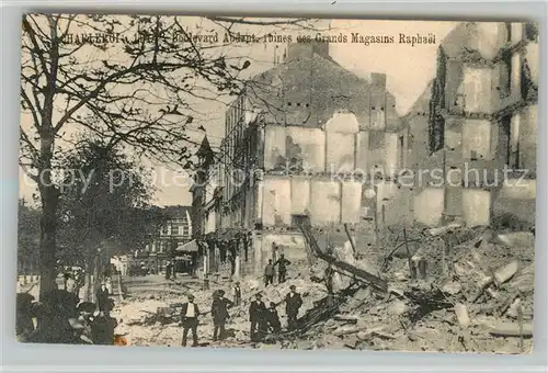 AK / Ansichtskarte Charleroi Boulevard Audant ruines des Grands Magasins Raphael Charleroi