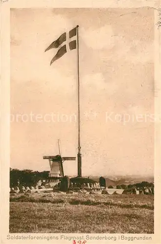 AK / Ansichtskarte Sonderborg Soldaterforeningens Flagmast Sonderborg