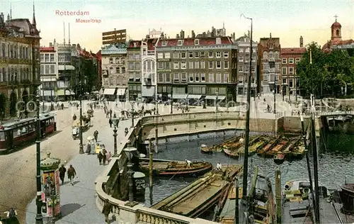 AK / Ansichtskarte Rotterdam Mosseltrap Hafen Schiffe Strassenbahn Rotterdam