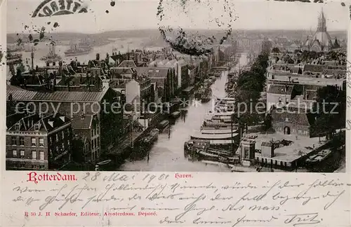 AK / Ansichtskarte Rotterdam Stadtpanorama Hafen Kanal Rotterdam