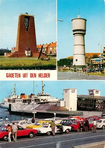 AK / Ansichtskarte Den_Helder Denkmal Wasserturm Faehre Hafen Den_Helder