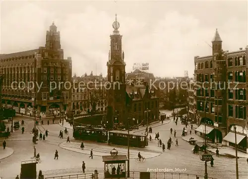 AK / Ansichtskarte Amsterdam_Niederlande Munttoren Zentrum Strassenbahn Amsterdam_Niederlande