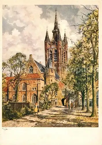 AK / Ansichtskarte Delft Prinsenhof Roodenburg Kuenstlerkarte Delft
