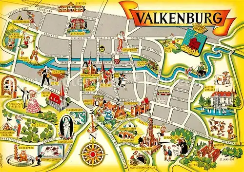 AK / Ansichtskarte Valkenburg_aan_de_Geul Stadtplan Kompass Valkenburg_aan_de_Geul