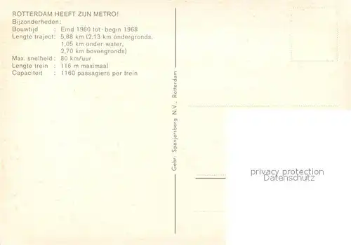 AK / Ansichtskarte Rotterdam Metro Rotterdam